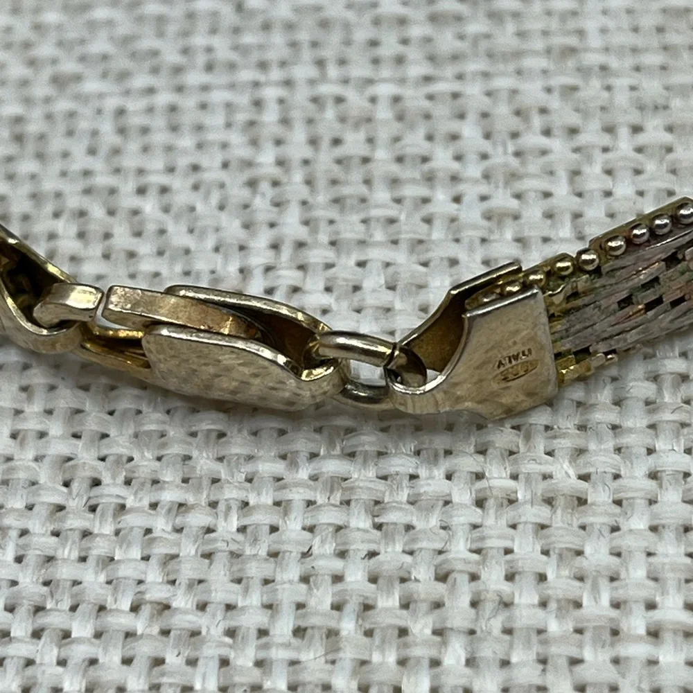 ✨ Vintage Italian Sterling Silver Chevron Mesh Bracelet – 7” | 18g ✨ - Picture 11 of 13